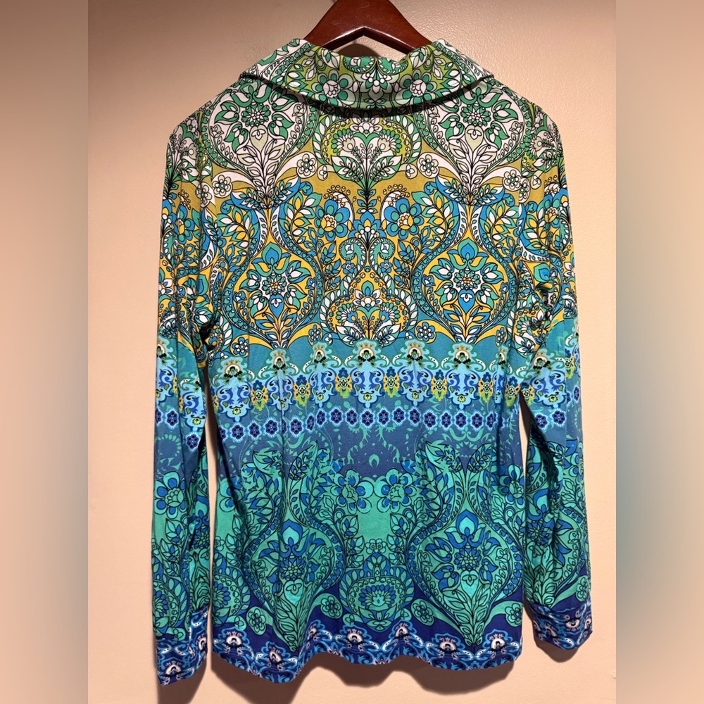 Johnny Was THE JANIE FAVORITE SEAMED COLLARED TEE Size US Medium - Picture 8 of 10